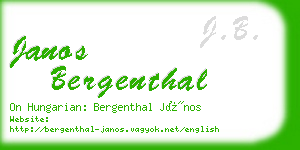 janos bergenthal business card